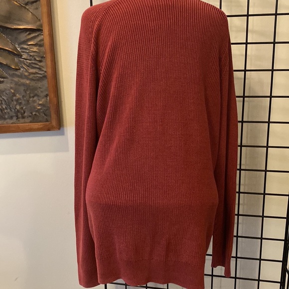 NWOT Lucky Brand Ribbed V-Neck Maroon Oversized Sweater Mens Size XL - Picture 3 of 7